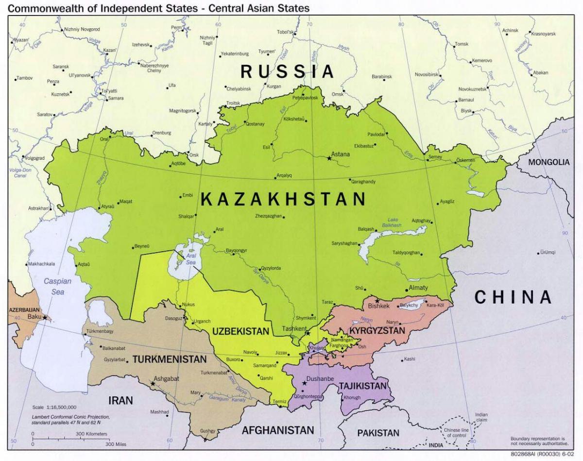 Uzbekistan errusia, mapa
