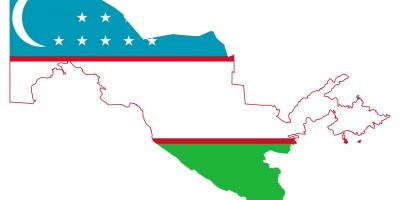 Mapa Uzbekistan bandera 