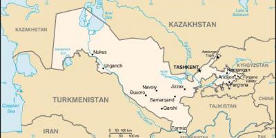 Mapa Uzbekistan hiri