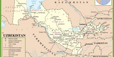 Mapa politiko Uzbekistan 